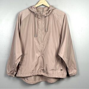 Soia & Kyo Mauve Pink Oaklynn boxy zip front hooded windbreaker, Small/Medium.